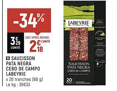 saucisson pata negra cebo de campo labeyrie