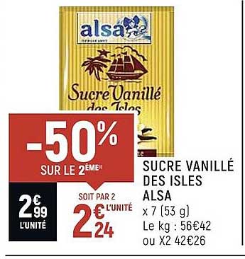 sucre vanillé des isles alsa