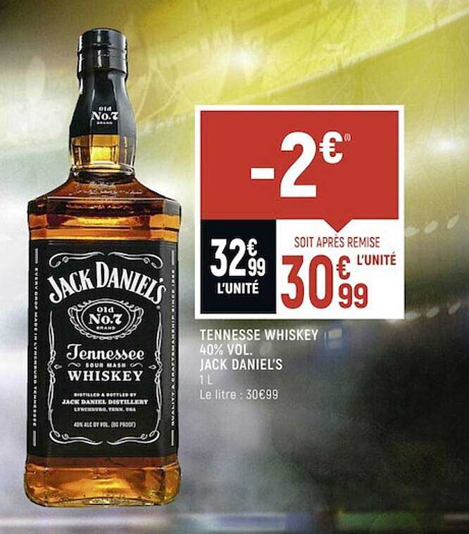 tennesse whiskey 40% vol. jack daniel's