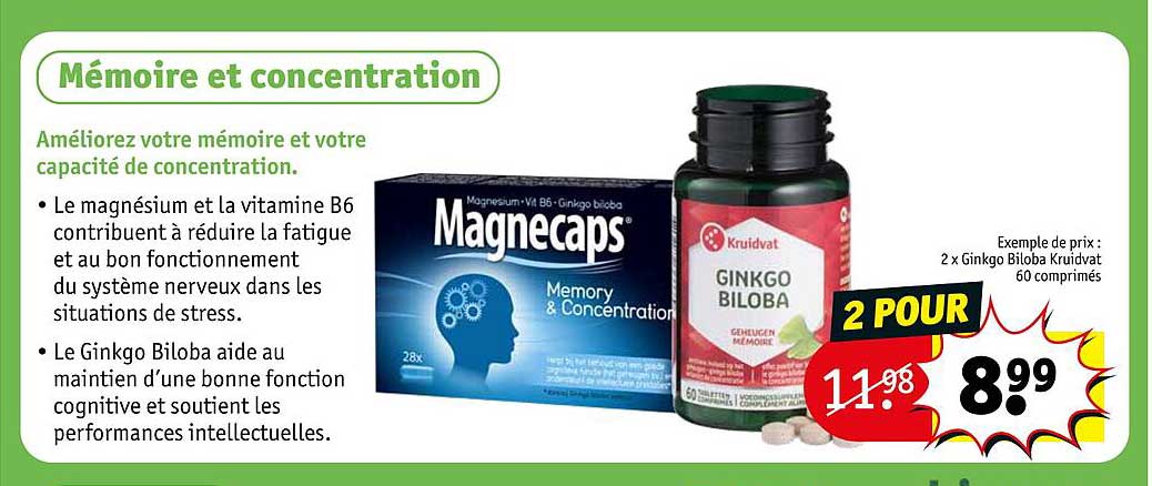 2x ginkgo boliba kruidvat  60 comprimés