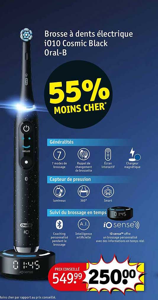brosse à dents électrique i010 cosmic black oral-b