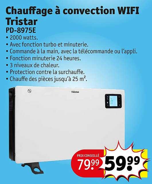 chauffage à convection wifi tristar