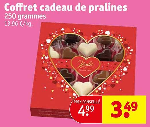 coffret cadeau de pralines 250 grammes