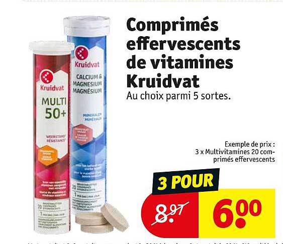 comprimés effervescents de vitamines kruidvat