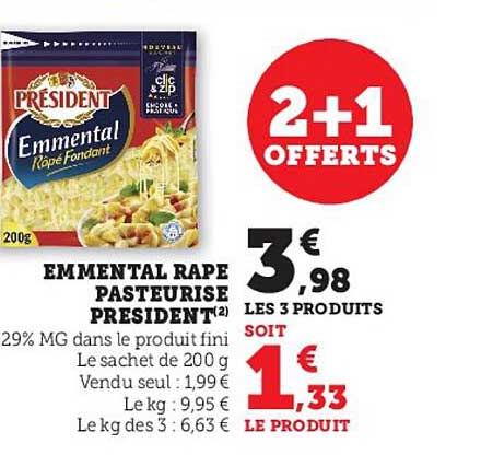 Emmental Râpé Pasteurisé Président