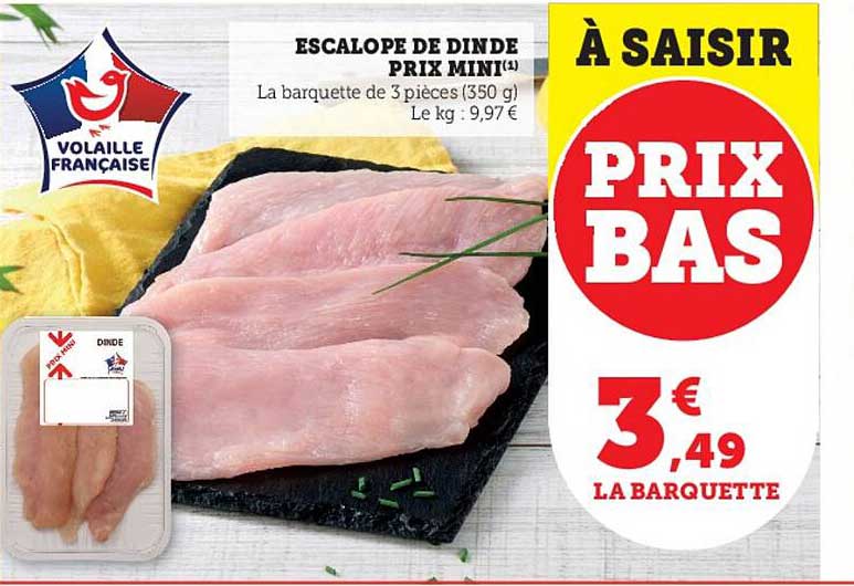 escalope de dinde prix mini
