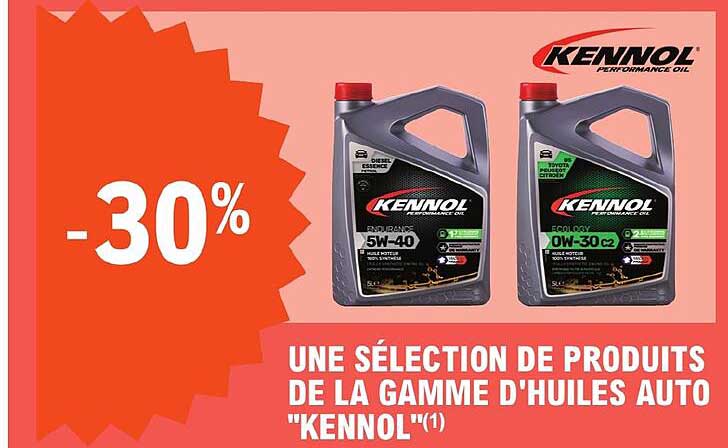 la gamme d'huiles auto "kennol"