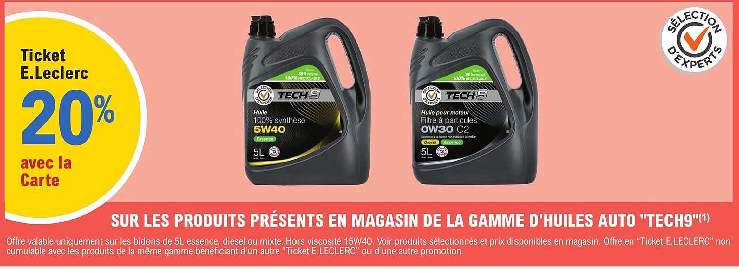 la gamme d'huiles auto "tech9"