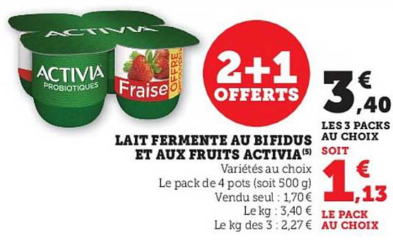 Lait Fermenté Au Bifidus Et Aux Fruits Activia