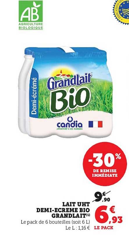 lait uht demi-écrémé bio grandlait