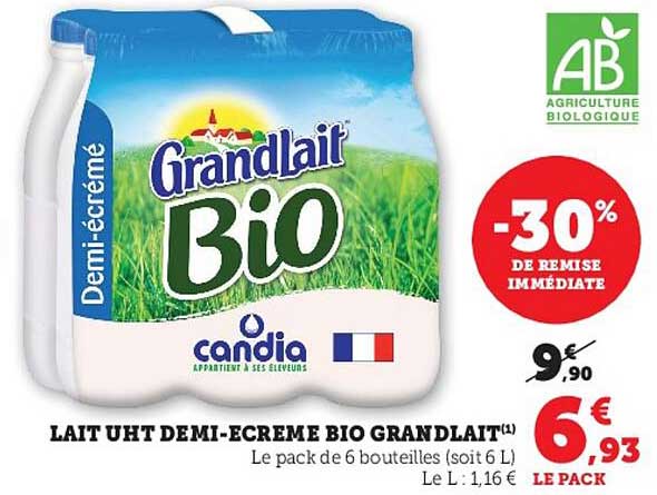 lait uht demi-écrémé bio grandlait