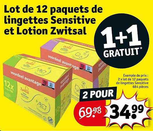 lot de 12 paquets de lingettes sensitive et lotion switsal