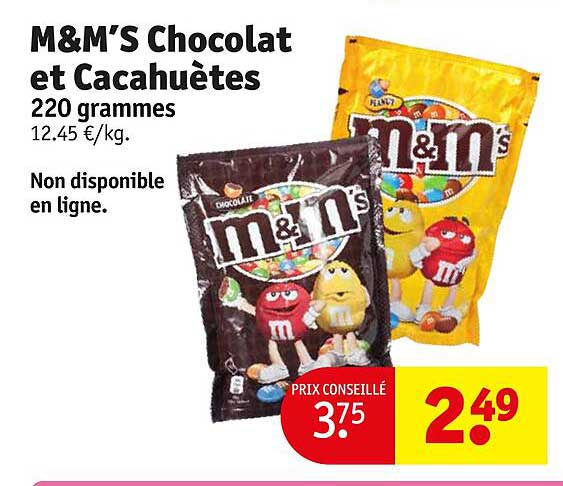 ms&m's chocolat et cacahuètes 220 grammes