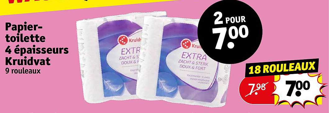 papier-toilette 4 épaisseurs kruidvat