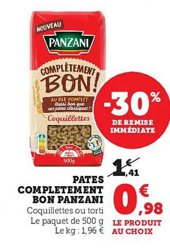 pâtes complètement bon panzani
