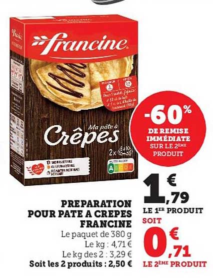 Préparation Pour Pâte à Crêpes Francine