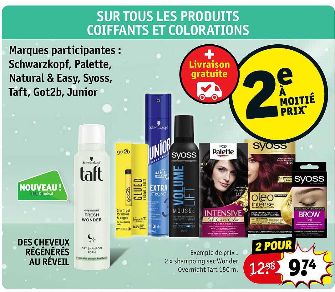 produits coiffants et colorations