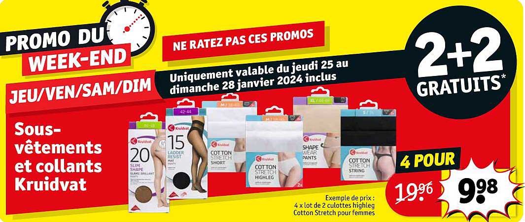 sous-vêtements et collants kruidvat