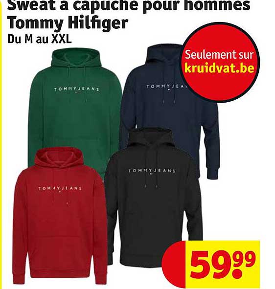 sweat à capuche pour nommes tommy hilfiger