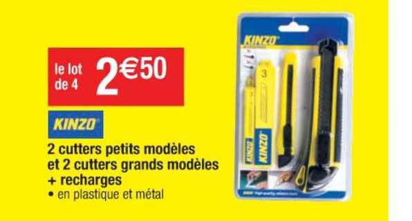2 cutters petits modèles et 2 cutters grands modèles + recharges