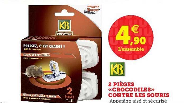 2 pièges «crocodiles» contre les souris