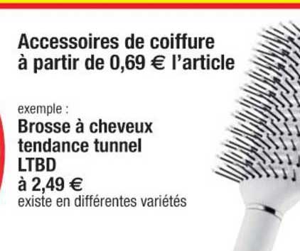 accessoires de coiffure, brosse à cheveux tendance tunnel ltbd