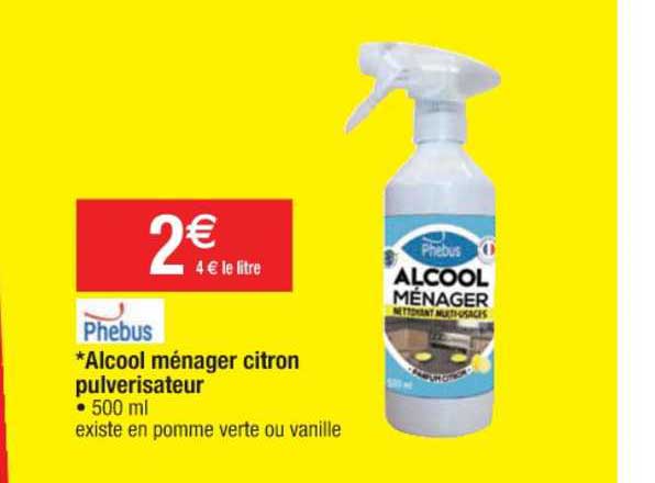 Alcool Ménager Citron Pulvérisateur Phebus