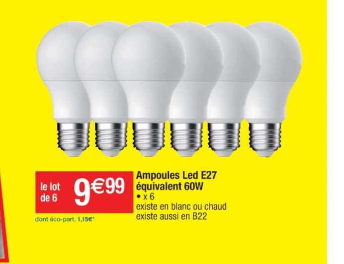 ampoules led e27 équivalent 60w