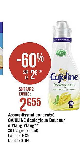 assouplissant concentré cajoline écologique douceur d'ylang ylang