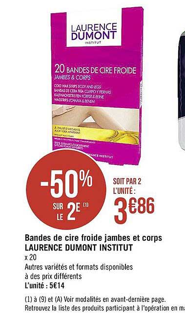 bandes de cire froide jambes et corps laurence dumont institut