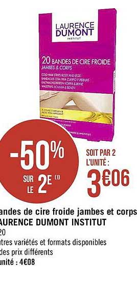 bandes de cire froide jambes et corps laurence dumont institut