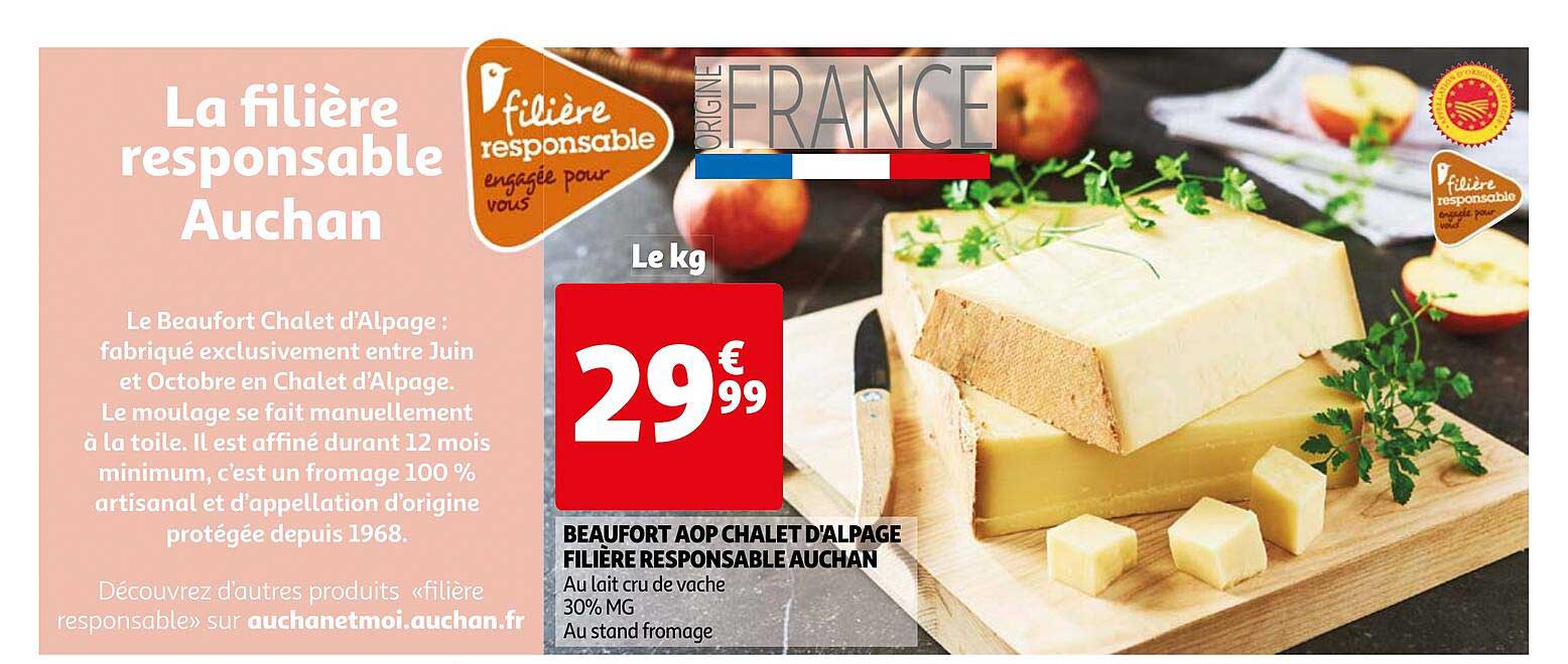 beaufort aop chalet d'alpage filière responsable auchan