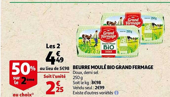 beurre moulé bio grand fermage