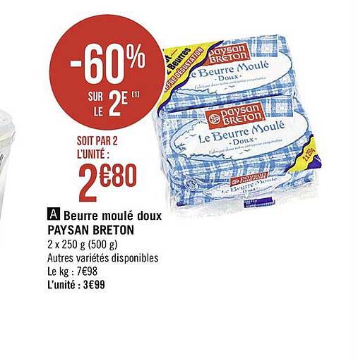 beurre moulé doux paysan breton