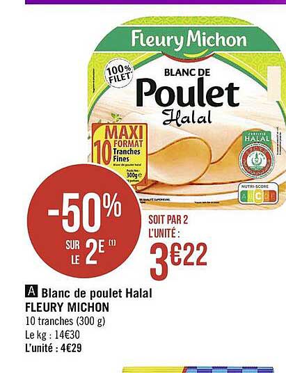 blanc de poulet halal fleury michon