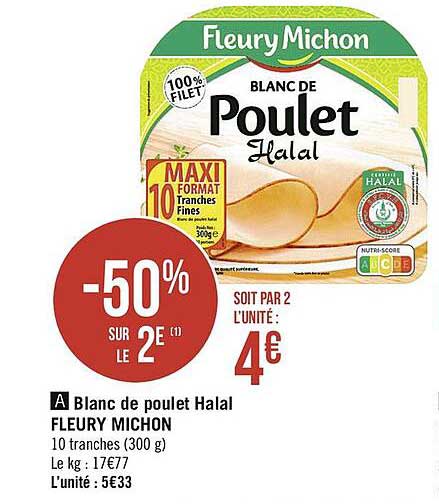 blanc de poulet halal fleury michon