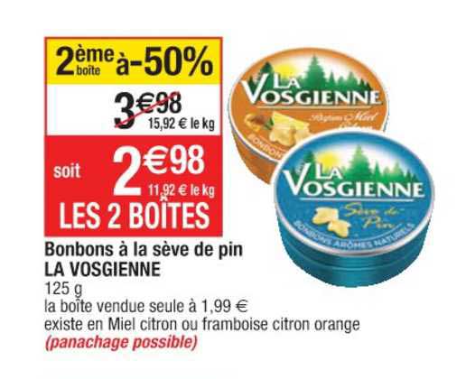 bonbons à la sève de pin la vosgienne