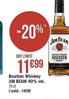 bourbon whiskey jim beam 40% vol.