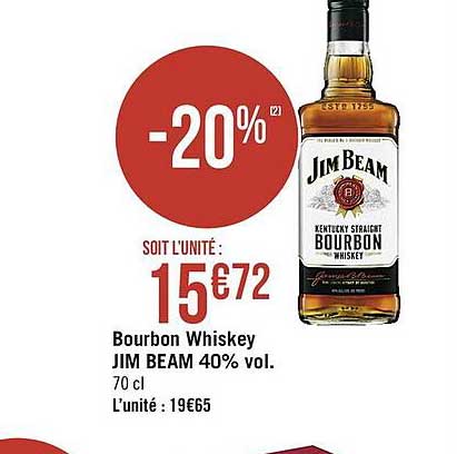 bourbon whiskey jim beam 40% vol.