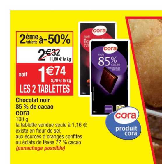 Chocolat Noir 85% De Cacao Cora