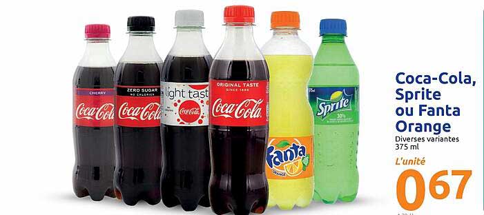 coca-cola, sprite ou fanta orange