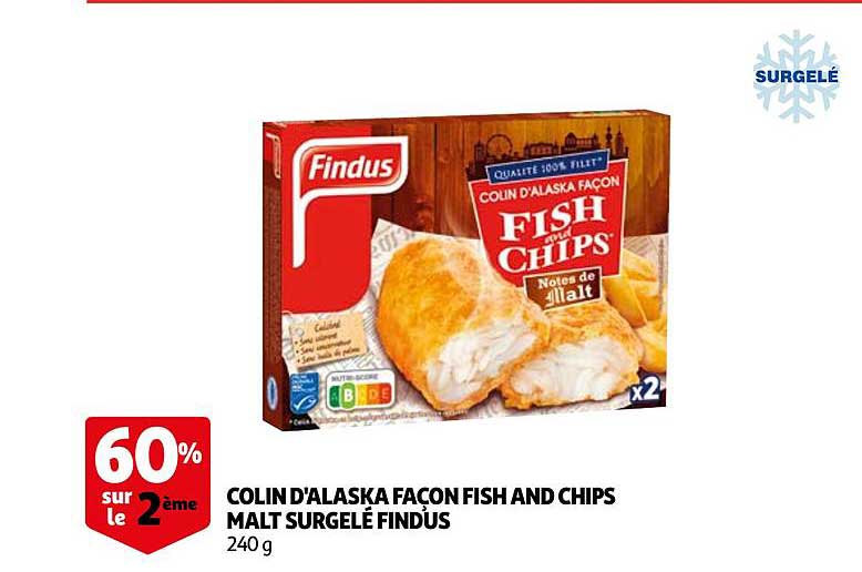 colin d'alaska façon fish and chips malt surgelé findus