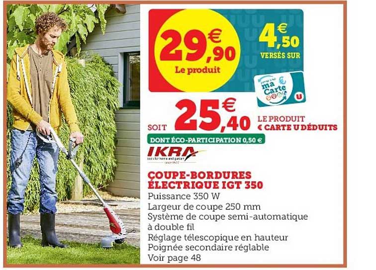 coupe-bordures électrique igt 350 ikra