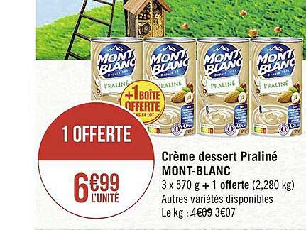 crème dessert praliné mont-blanc