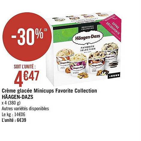 crème glacée minicups favorite collection häagen-dazs