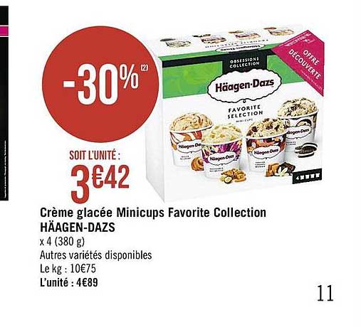 crème glacée minicups favorite collection häagen-dazs