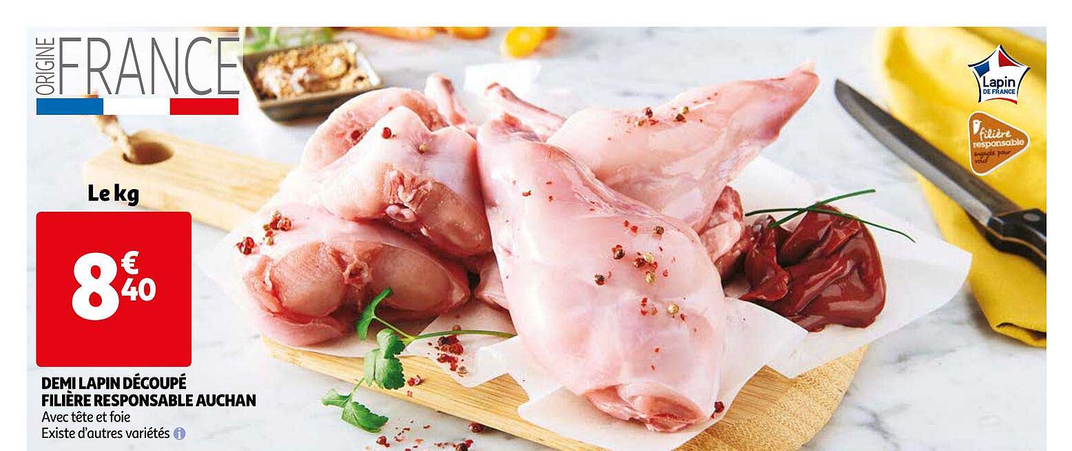 Demi Lapin Découpé Filière Responsable Auchan