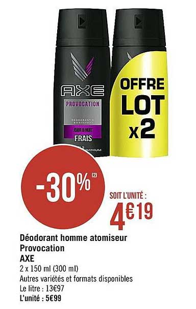 Déodorant Homme Atomiseur Provocation Axe