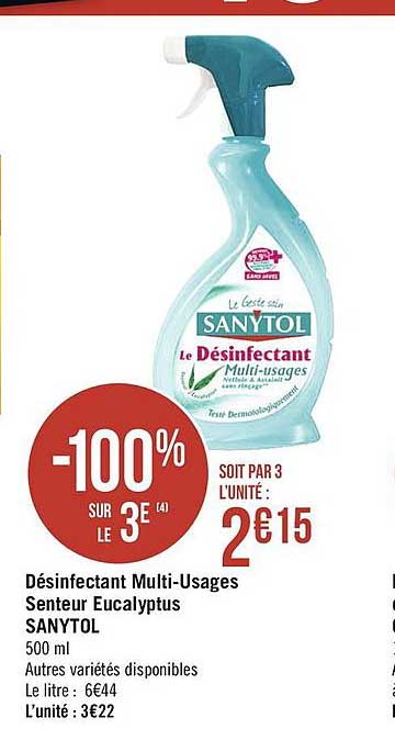 désinfectant multi-usages senteur eucalyptus sanytol