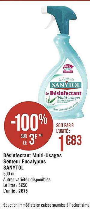 désinfectant multi-usages senteur eucalyptus sanytol